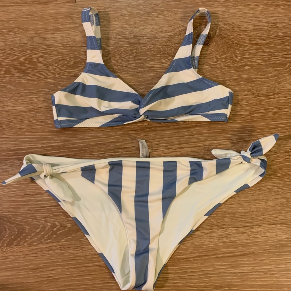Solid & Striped two piece swim suit